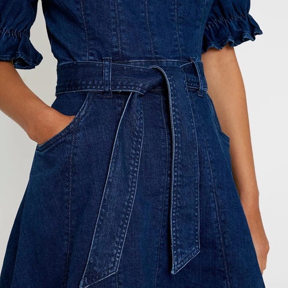 Finders Keepers Navy Puff Sleeve Mini Dress - Picture 7 of 11